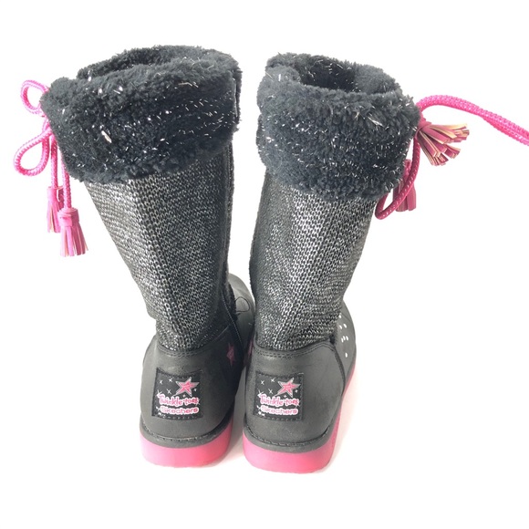 Sketchers Twinkle Toes Light Up Black Pink Boot. Size 4. Classy Rare - Picture 2 of 9
